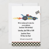 Race Car Birthday Uitnodiging (Voorkant)