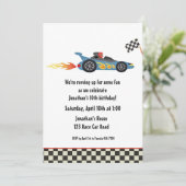 Race Car Birthday Uitnodiging (Staand voorkant)