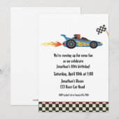 Race Car Birthday Uitnodiging (Voorkant / Achterkant)