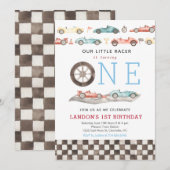 Race Car Birthday Uitnodiging (Voorkant / Achterkant)