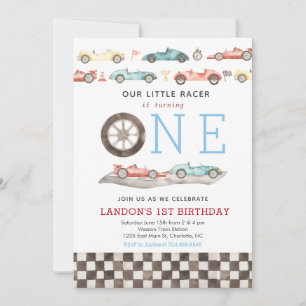 Race Car Birthday Uitnodiging