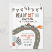 Race Car Birthday Uitnodiging (Voorkant)