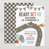 Race Car Birthday Uitnodiging (Voorkant / Achterkant)