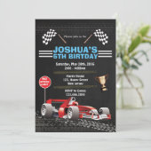 Race Car Birthday Uitnodiging (Staand voorkant)