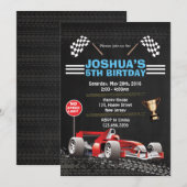 Race Car Birthday Uitnodiging (Voorkant / Achterkant)