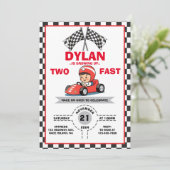 Race Car Birthday Uitnodiging (Staand voorkant)