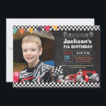 Race Car Birthday Uitnodiging. Boy Birthday Party Kaart<br><div class="desc">Race Car Birthday Uitnodiging met aangepaste foto. Jongen Birthday party. Jongen Racing Car-verjaardagsfeestje uitnodigen. Chalkboard nodigt bday uit. Eerste eerste verjaardag. 1e 2e 3e 4e 5e 6e 7e 8e 10e 11e 13e 13e 14e 15e, om het even welke leeftijd. Voor verdere aanpassing, te klikken gelieve de knoop "van de Aanpassing...</div>