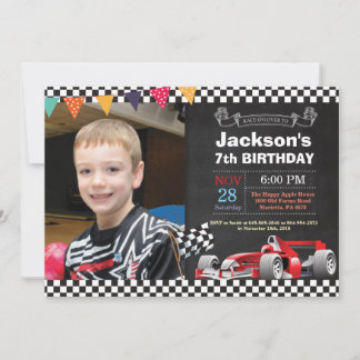 Race Car Birthday Uitnodiging. Boy Birthday Party Kaart