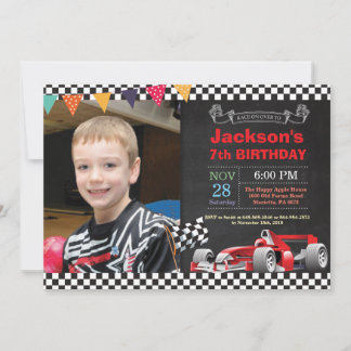 Race Car Birthday Uitnodiging. Boy Birthday Party Kaart