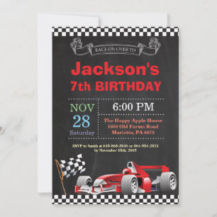 Race Car Birthday Uitnodiging. Boy Birthday Party Kaart