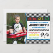 Race Car Birthday Uitnodiging | Uitnodiging tot ra (Voorkant)