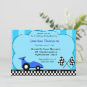 Race Car Birthday-uitnodigingen Kaart (Staand voorkant)