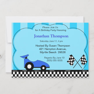 Race Car Birthday-uitnodigingen Kaart