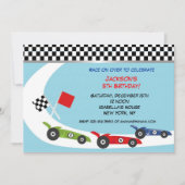 Race Car Birthday-uitnodigingen Kaart (Voorkant)