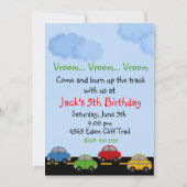 Race Car Birthday-uitnodigingen Kaart (Voorkant)