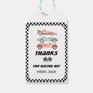 Race Car Birthday, Vintage car, Dank u. Cadeaulabel