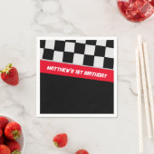 Race Car Black en Red First Birthday Custom Servet (Insitu)