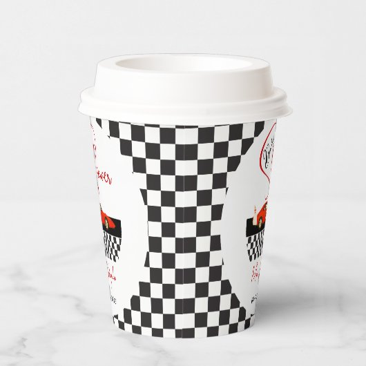 Race Car Boy Baby Shower | Little Racer Party Papieren Bekers (Rechts)