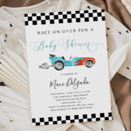 Race Car Boy Baby shower Uitnodiging