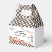 Race Car Boy Birthday Party Bedankdoosjes (Voorkant Zijde)