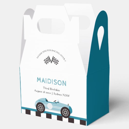 Race Car Boy Birthday Party Bedankdoosjes (Geopend)