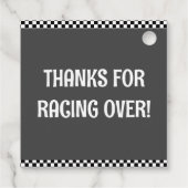 Race Car Boy Birthday Party Bedankjes Labels (Achterkant)