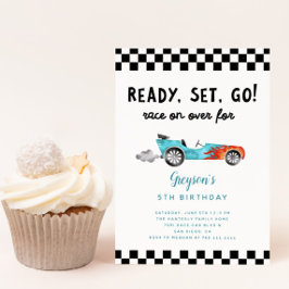 Race Car Boy Birthday Party Kaart