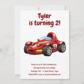 Race Car Boys Kinder 2e Verjaardagsfeest Kaart (Voorkant)