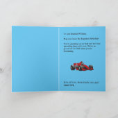 Race car boy's verjaardag kaart (Binnen)