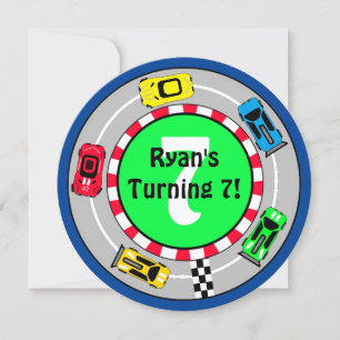 Race Car Boy's Verjaardag Uitnodiging