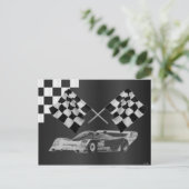 Race Car Briefkaart (Staand voorkant)
