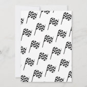 Race Car Checker Flag Boy's 1e verjaardag Kaart (Achterkant)