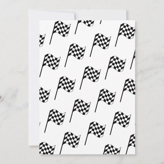 Race Car Checker Flag Boy's 1e verjaardag Kaart (Achterkant)