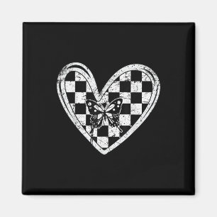  Race Car Checker Flag Racing Heart Auto Bu Magneet