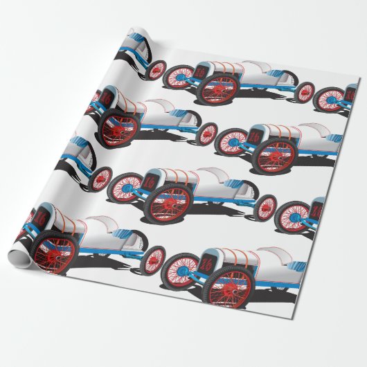 Race Car Classic Auto Cadeaupapier (Uitgerold)