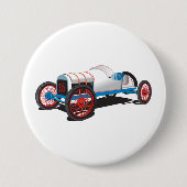 Race Car Classic Auto Ronde Button 7,6 Cm (Voorkant)