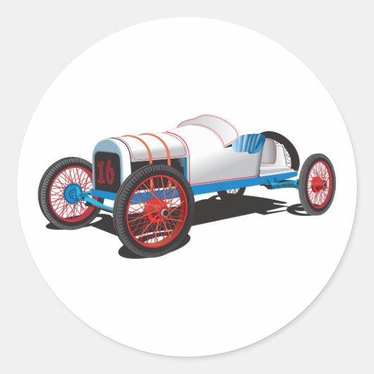Race Car Classic Auto Ronde Sticker (Voorkant)