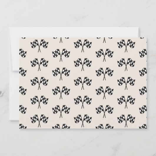 Race Car Crew Baby Boy Geboorteaankondiging Aankondiging (Achterkant)