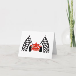 Race Car Dank u voor blanco notitie Bedankkaart