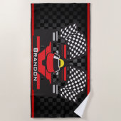 Race Car Design Beach Towel Strandlaken (Voorkant)