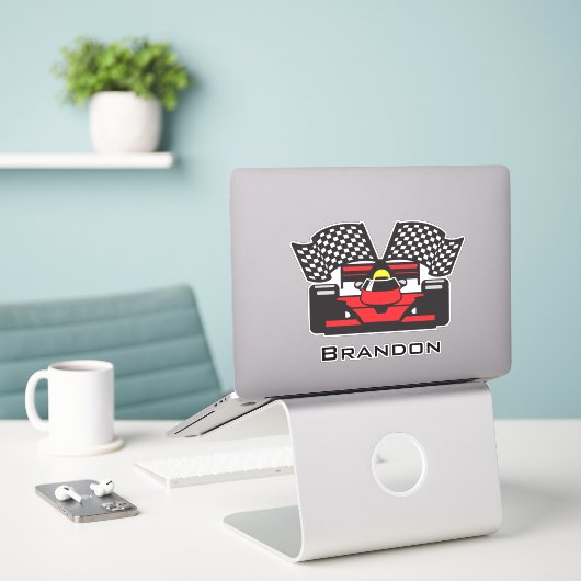 Race Car Design Contour Sticker (Laptop op bureau)