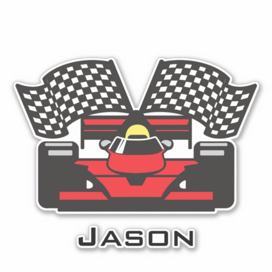 Race Car Design Contour Sticker (Voorkant)