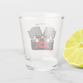 Race Car Design Shot Glass Glas (Achterkant)