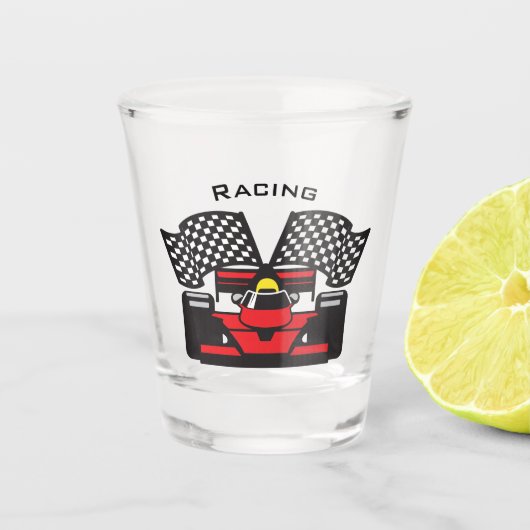 Race Car Design Shot Glass Shot Glas (Voorkant)