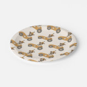 Race Car Dog Boys Birthday Party Papieren Bordje (Gekanteld)