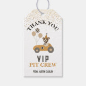 Race Car Dog Boys Birthday Party VIP Cadeaulabel (Voorkant)