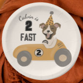 Race Car Dog Boys Two Fast Birthday Party Papieren Bordje