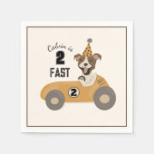 Race Car Dog Boys Two Fast Birthday Party Servet (Voorkant)