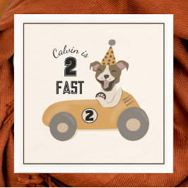 Race Car Dog Boys Two Fast Birthday Party Servet