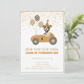 Race Car Dog Boys Zesde verjaardag Kaart (Staand voorkant)